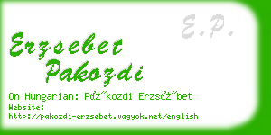 erzsebet pakozdi business card